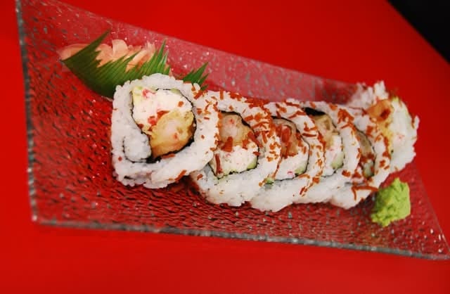 Teriyaki Chicken & Shrimp Tempura Roll.