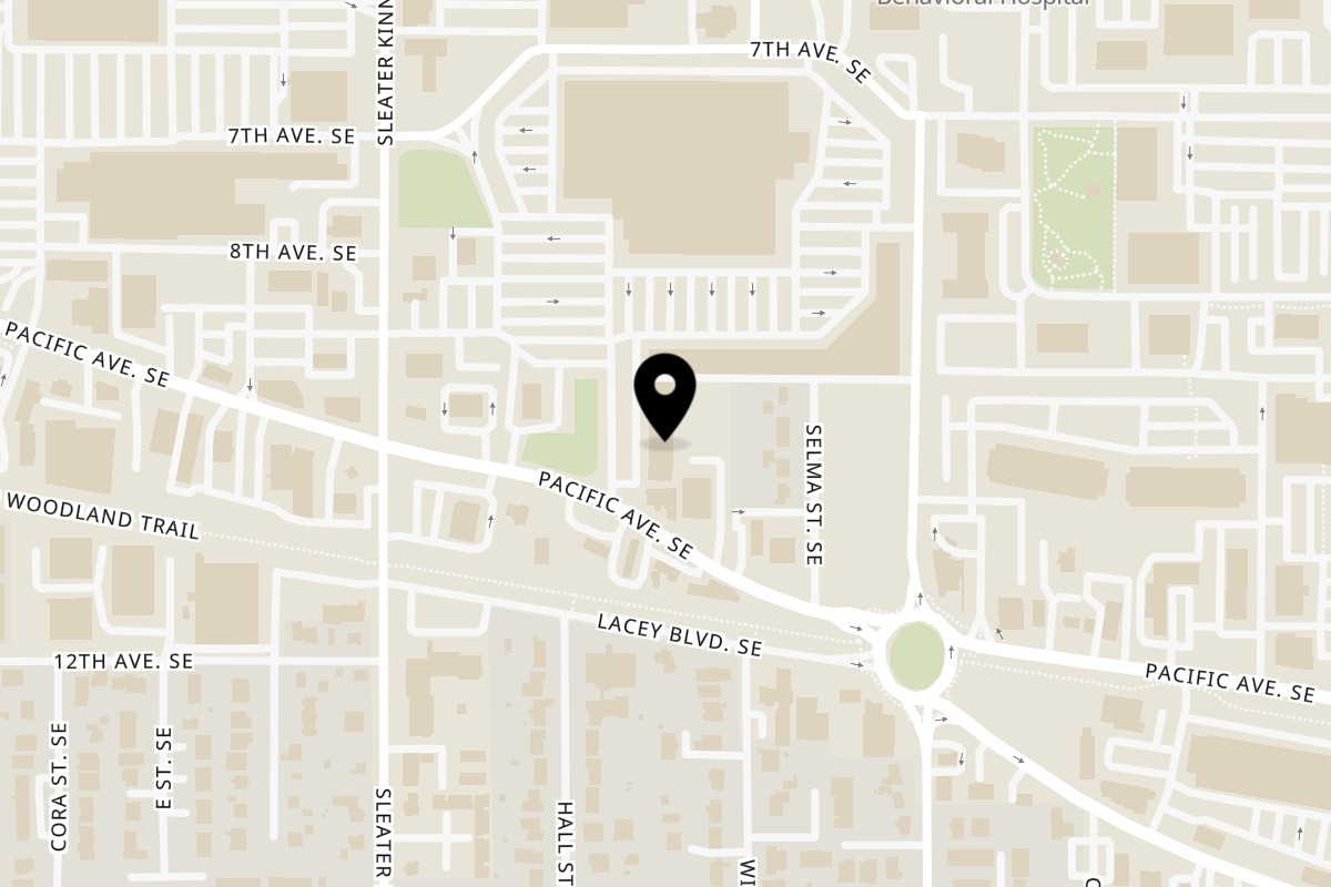 Map showing the location of Koibito One Sushi & Teriyaki on 730 Sleater Kinney Rd SE Suite F in Lacey